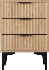 Miami Ridged 3 Drawer Fluted Bedside Table