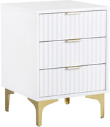 Miami Ridged 3 Drawer Fluted Bedside Table