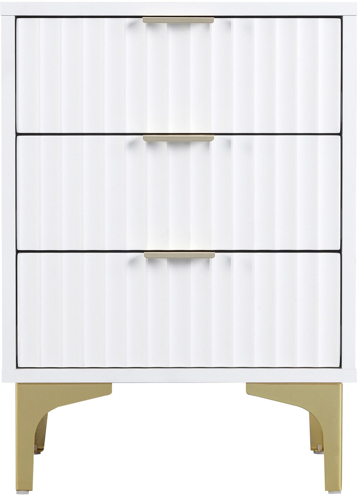 Miami Ridged 3 Drawer Fluted Bedside Table