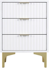 Miami Ridged 3 Drawer Fluted Bedside Table