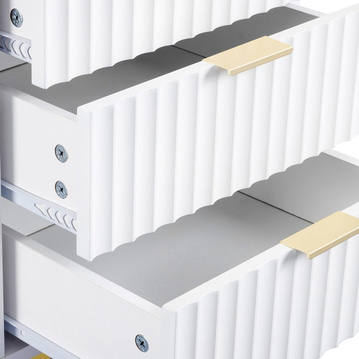 Miami Ridged 3 Drawer Fluted Bedside Table