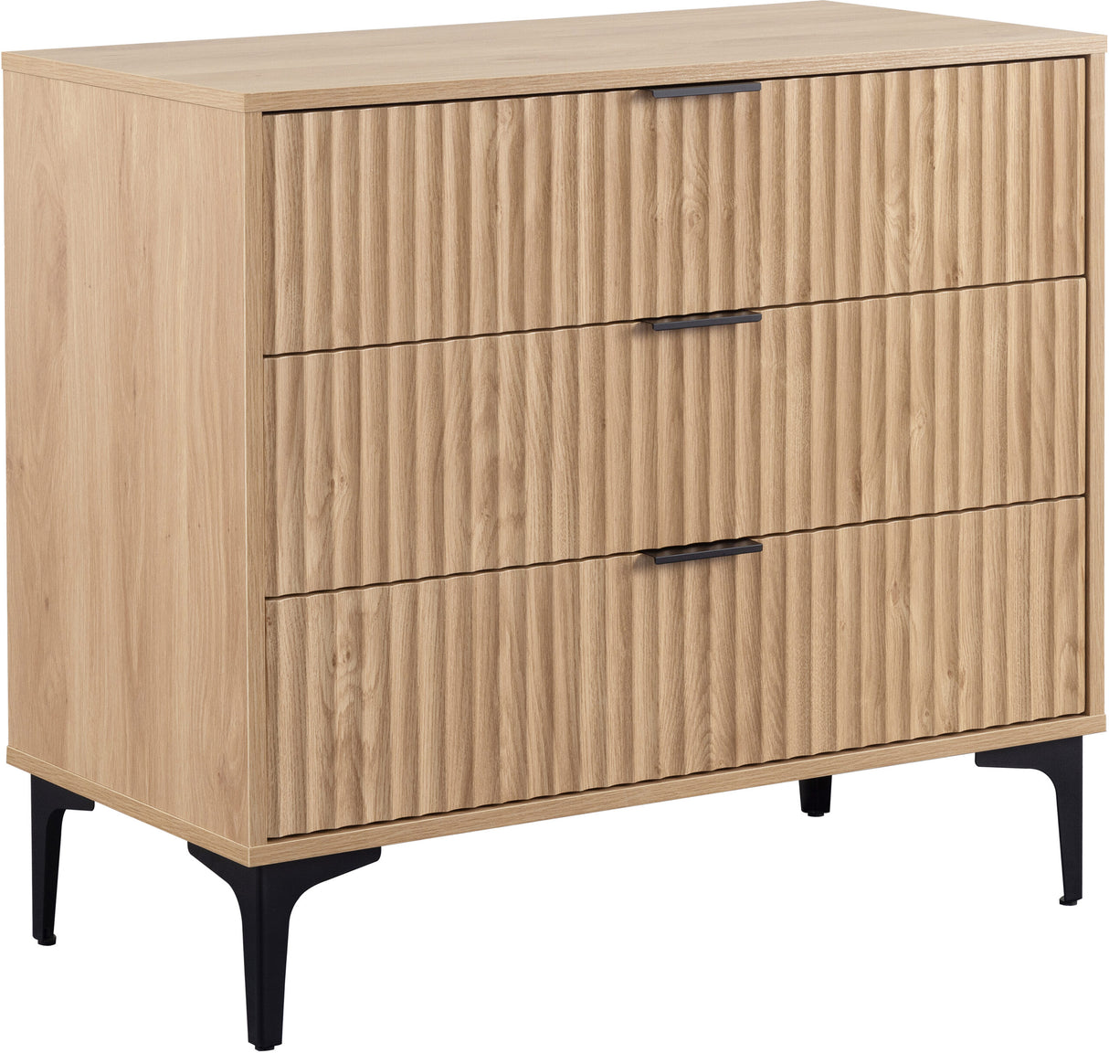 Miami Ridged 3 Drawer Fluted Chest of Drawers
