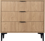 Miami Ridged 3 Drawer Fluted Chest of Drawers