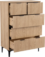Miami Ridged 3+2 Drawer Fluted Chest of Drawers