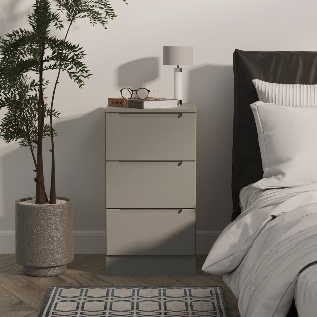 Milan 3 Drawer Bedside Table