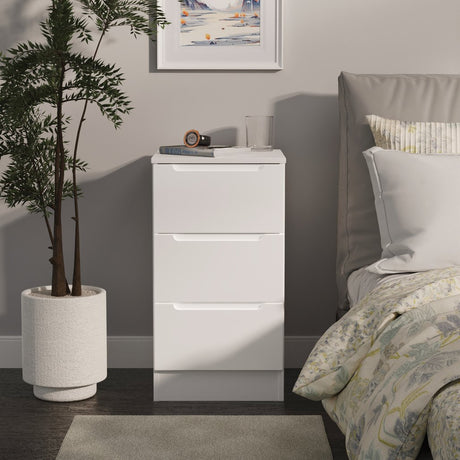 Milan 3 Drawer Bedside Table