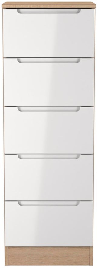 Milan 5 Drawer Bedside Table