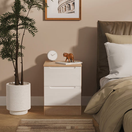 Milan 2 Drawer Bedside Table