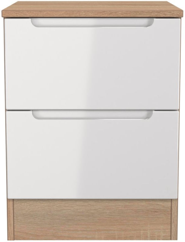 Milan 2 Drawer Bedside Table