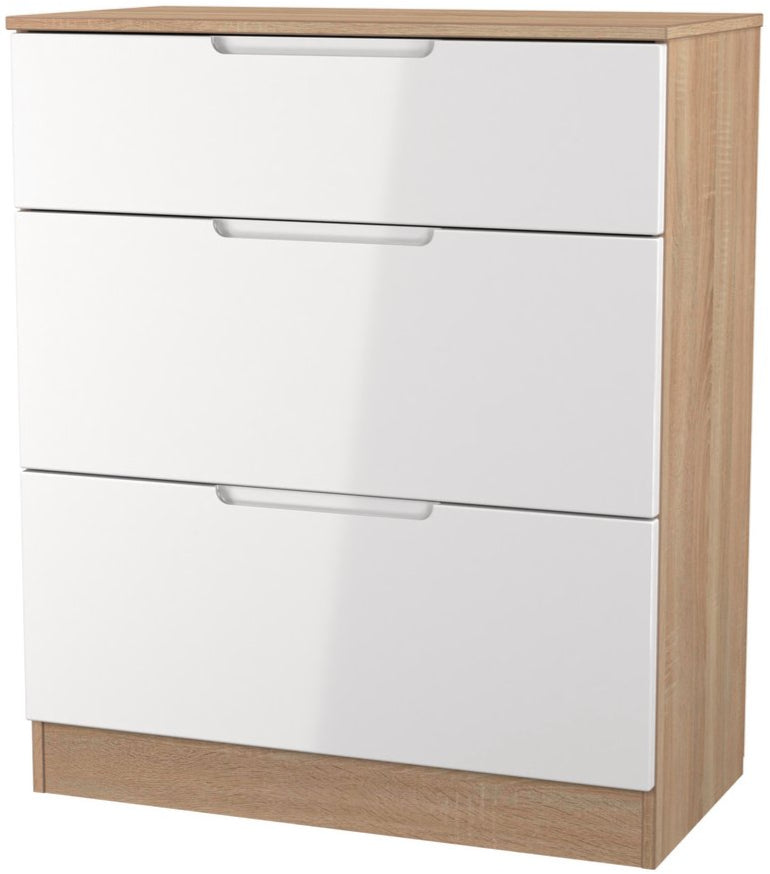 Milan 3 Drawer Deep Chest of Drawers