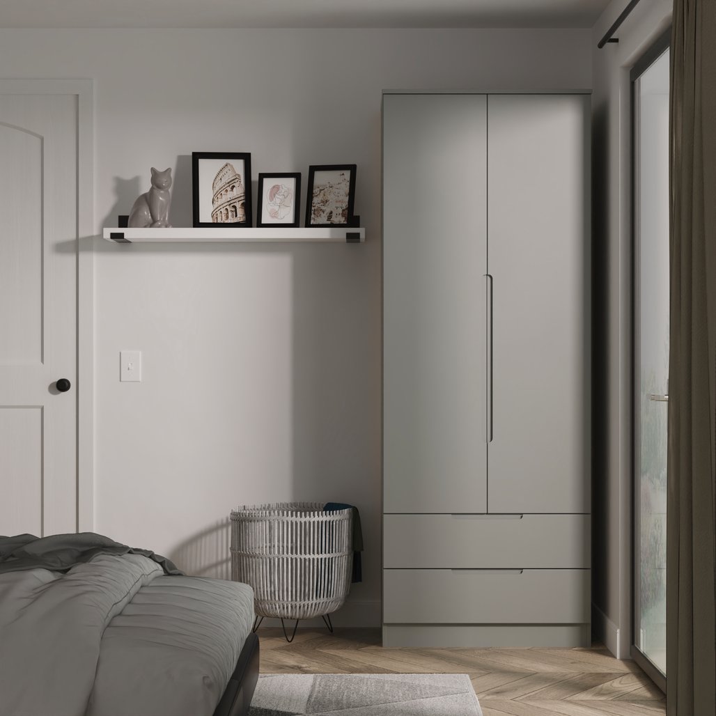 Milan Tall 2 Door 2 Drawer Double Wardrobe