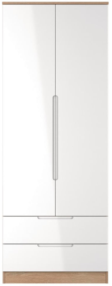 Milan Tall 2 Door 2 Drawer Double Wardrobe