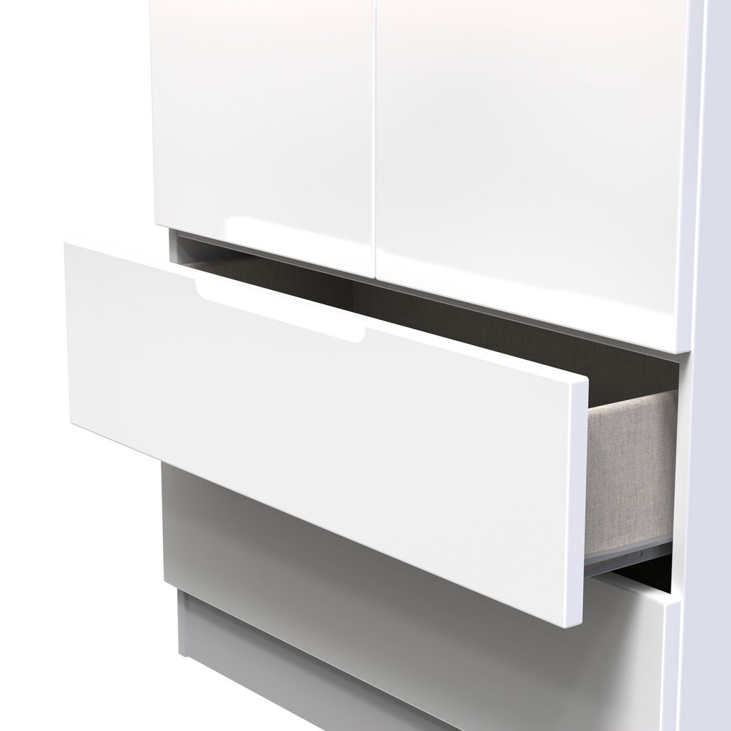 Milan Tall 2 Door 2 Drawer Double Wardrobe