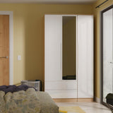 Milan Tall Mirrored 3 Door 2 Drawer Triple Wardrobe