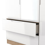 Milan Tall Mirrored 3 Door 2 Drawer Triple Wardrobe