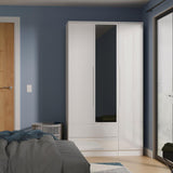 Milan Tall Mirrored 3 Door 2 Drawer Triple Wardrobe