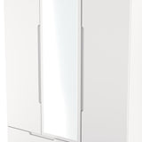 Milan Tall Mirrored 3 Door 2 Drawer Triple Wardrobe
