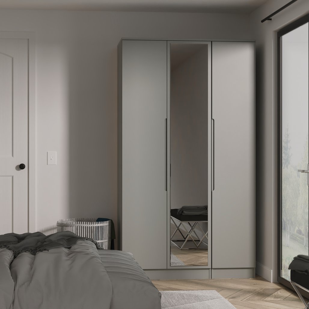 Milan Tall Mirrored 3 Door Triple Wardrobe