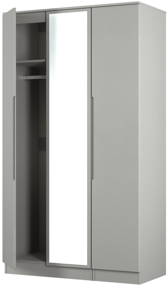 Milan Tall Mirrored 3 Door Triple Wardrobe