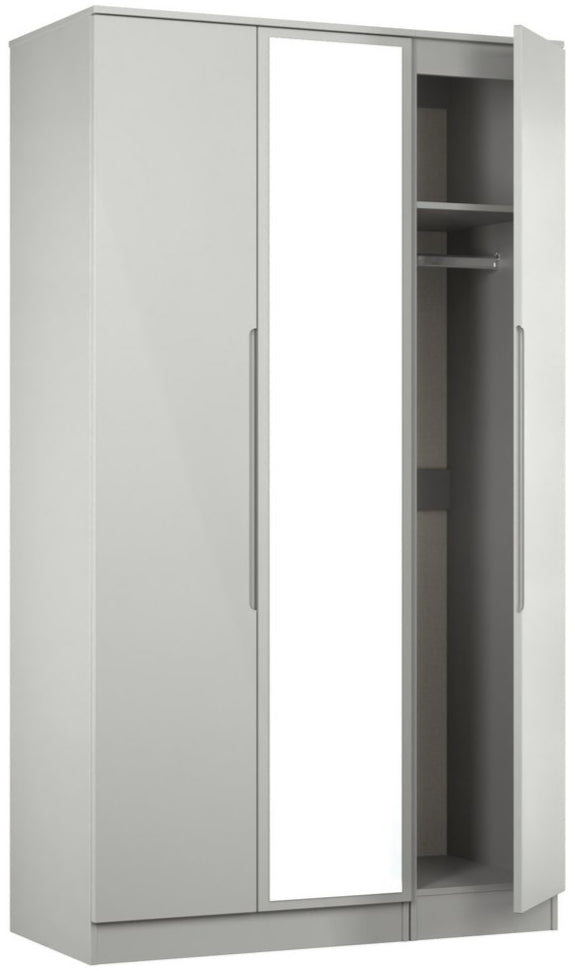 Milan Tall Mirrored 3 Door Triple Wardrobe
