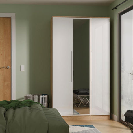 Milan Tall Mirrored 3 Door Triple Wardrobe