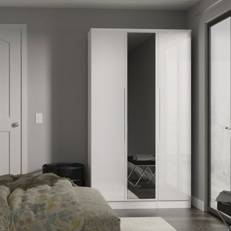 Milan Tall Mirrored 3 Door Triple Wardrobe