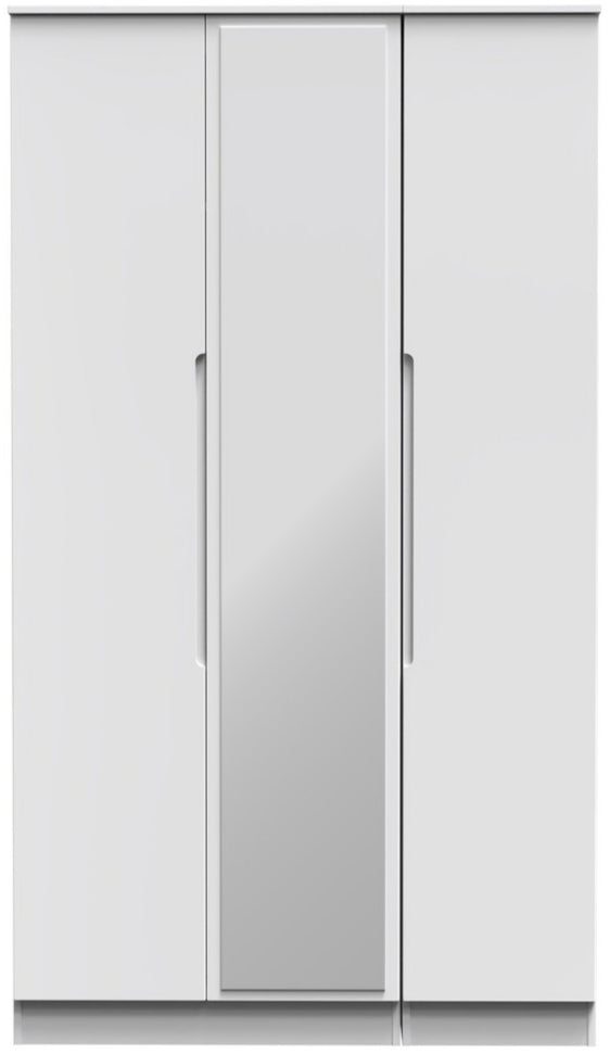 Milan Tall Mirrored 3 Door Triple Wardrobe