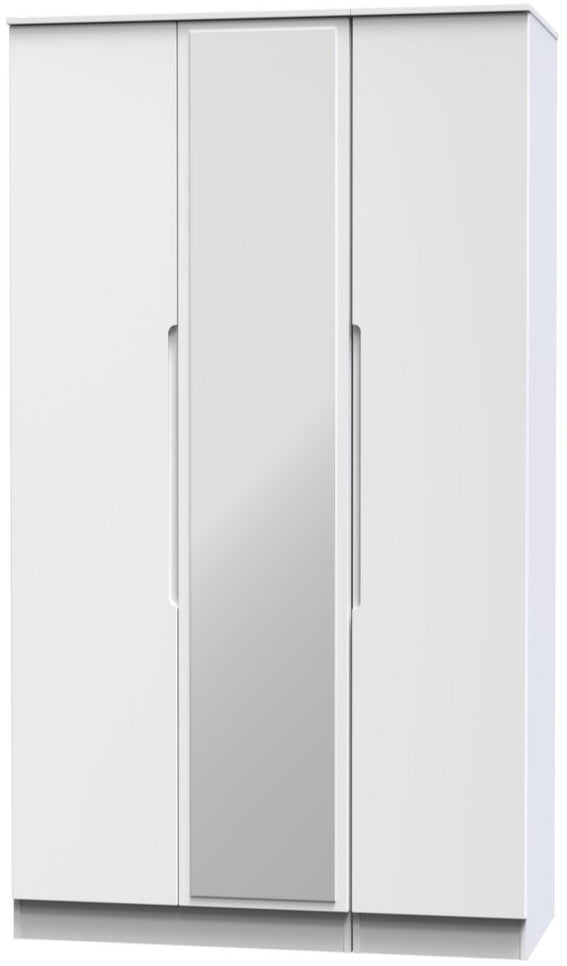 Milan Tall Mirrored 3 Door Triple Wardrobe