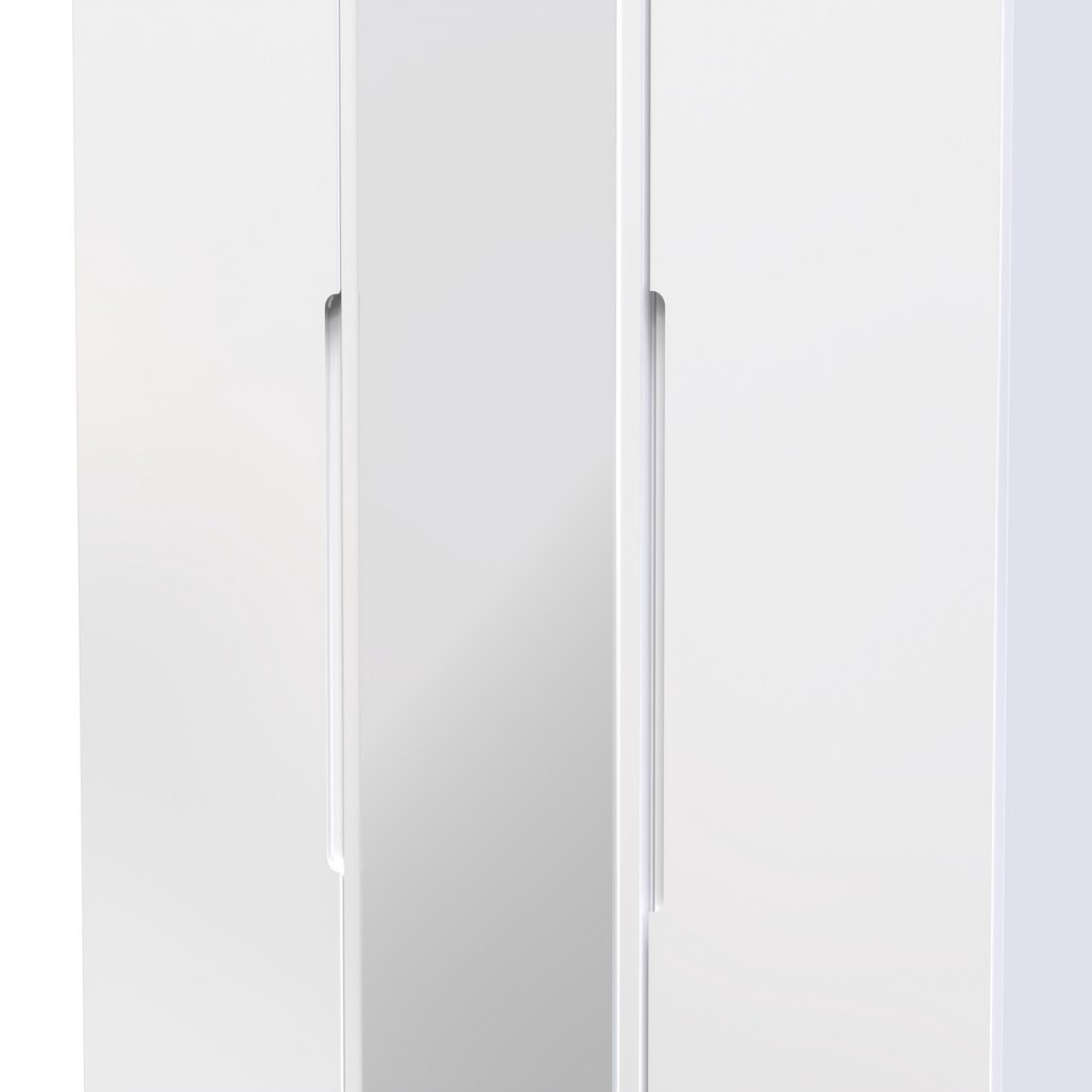 Milan Tall Mirrored 3 Door Triple Wardrobe