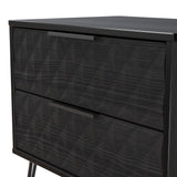 Harlequin 2 Drawer Midi Chest with Black Hairpin Legs