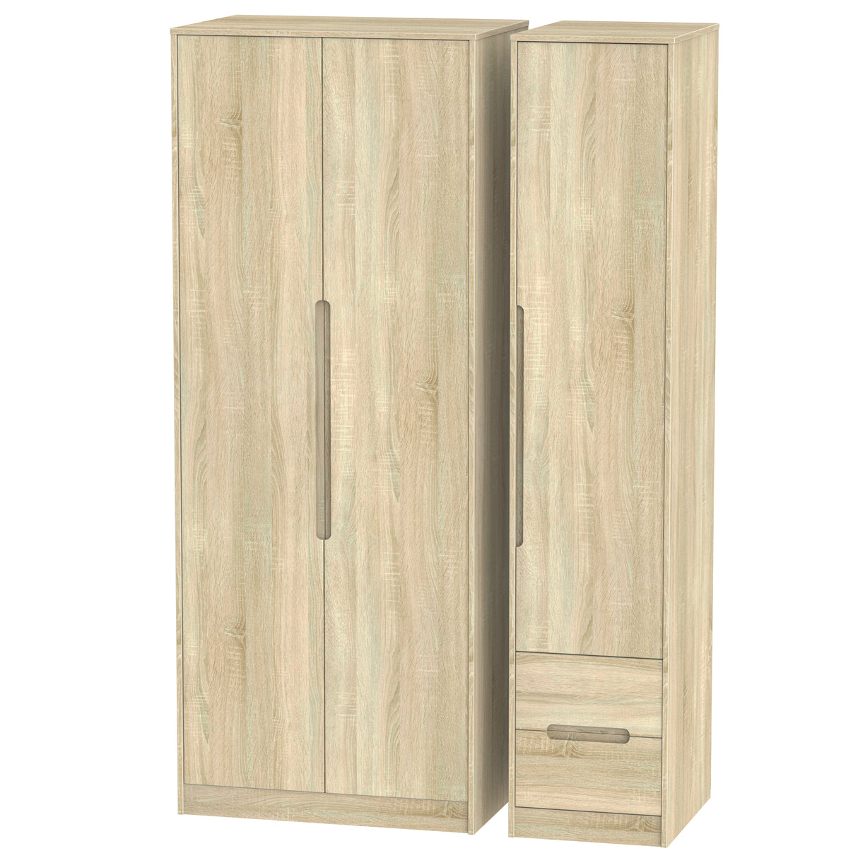 Monaco Triple Wardrobe (2 Door and 2 Door 2 Drawer)