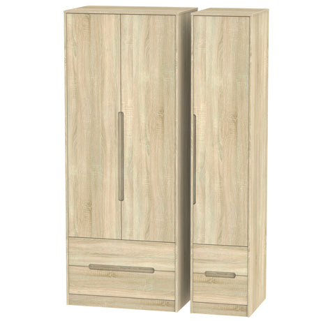 Monaco Triple Wardrobe (2, 2 Door 2 Drawer)