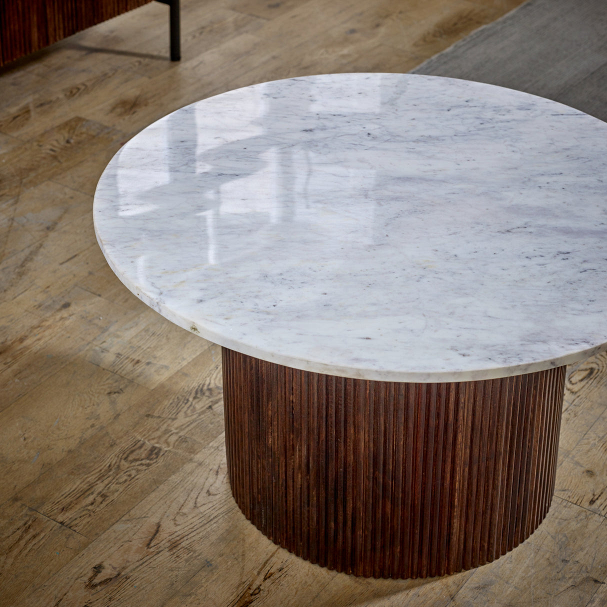 Opal Natural Marble and Mango Wood Coffee Table