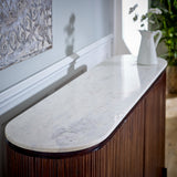 Opal Natural Marble and Mango Wood 4 Door Sideboard