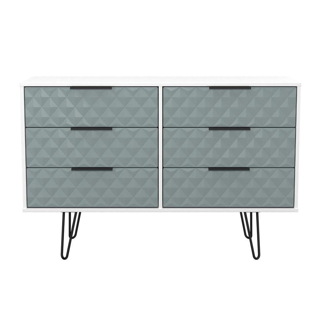 Harlequin 6 Drawer Chest with Black Hairpin Legs