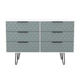 Harlequin 6 Drawer Chest with Black Hairpin Legs