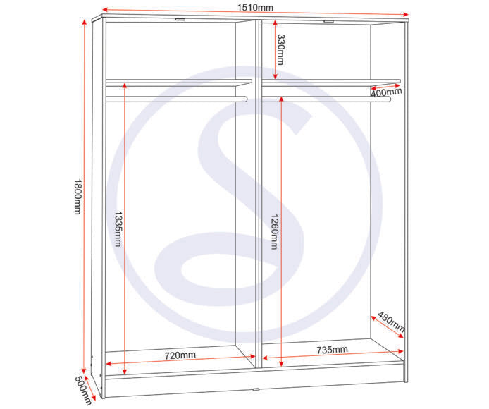 Malvern 4 Door Wardrobe