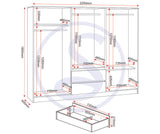 Malvern 6 Door 2 Drawer Wardrobe
