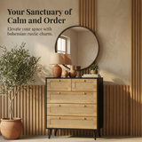 Manila Rattan 3+2 Drawer Chest of Drawers