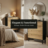 Manila Rattan 3+2 Drawer Chest of Drawers