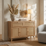 Manila Rattan 3 Door 2 Drawer Large Sideboard