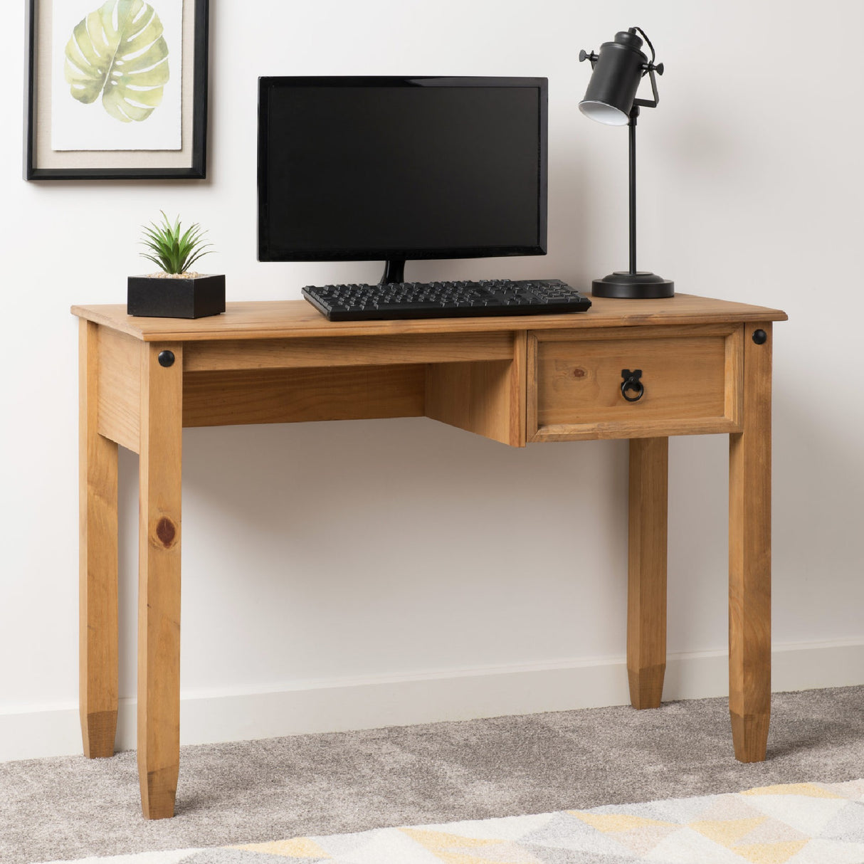 Mexican Distressed Waxed Pine Study Desk