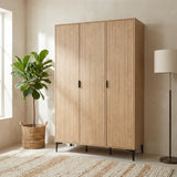 Miami Ridged 3 Door Fluted Triple Wardrobe