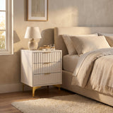 Miami Ridged 3 Drawer Fluted Bedside Table