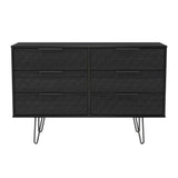 Harlequin 6 Drawer Chest with Black Hairpin Legs