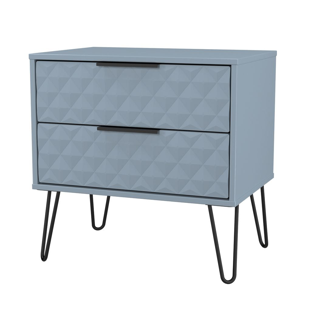 Harlequin 2 Drawer Midi Chest with Black Hairpin Legs