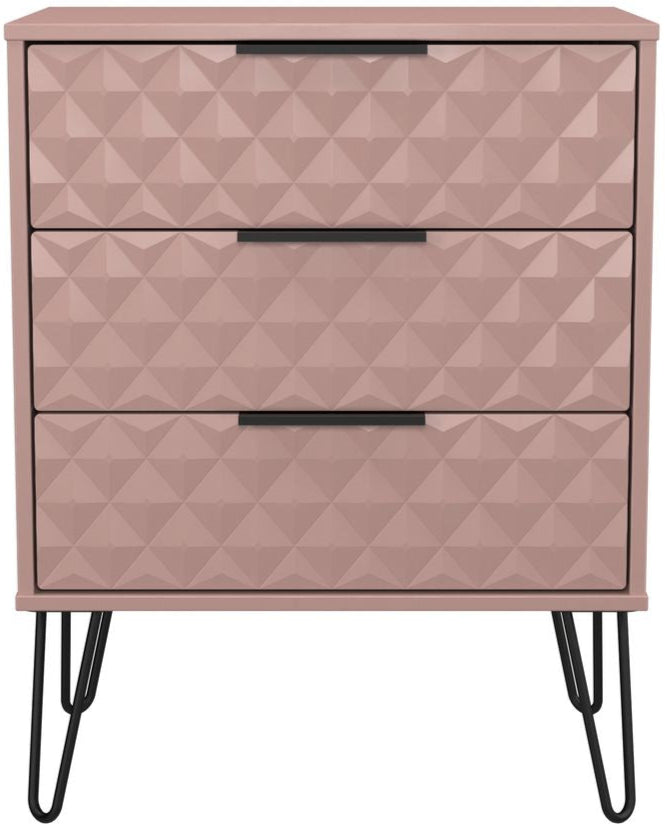 Harlequin 3 Drawer Midi Chest with Black Hairpin Legs