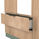 Java Tall Mirrored 2 Drawer 3 Door Triple Wardrobe