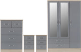 Nevada 3 Door Wardrobe 4 Piece Bedroom Set