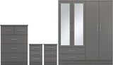 Nevada 4 Door Wardrobe 4 Piece Bedroom Set